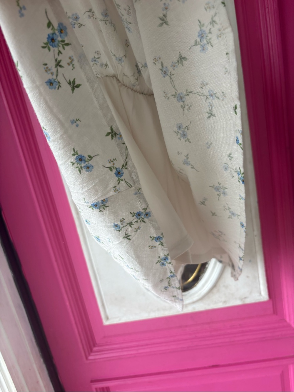 wild fable Cream Floral Mini Dress with Blue Print - Picture 7 of 9